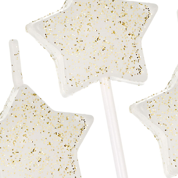 Hallmark White Star-Shaped With Gold Glitter Birthday Candles Set Of 6