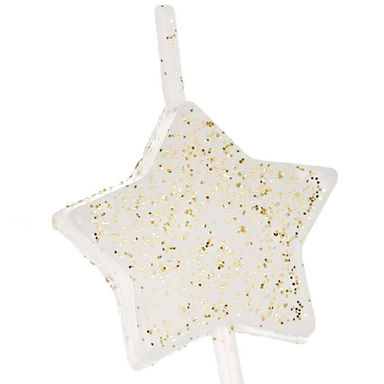 Hallmark White Star-Shaped With Gold Glitter Birthday Candles Set Of 6