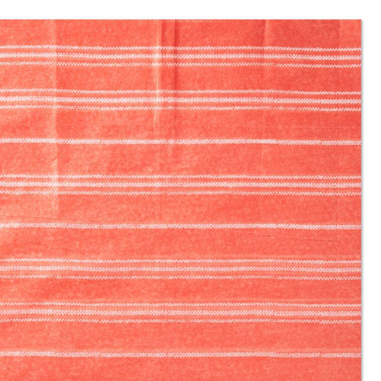 Hallmark White Stripes On Coral Tissue Paper 6 Sheets
