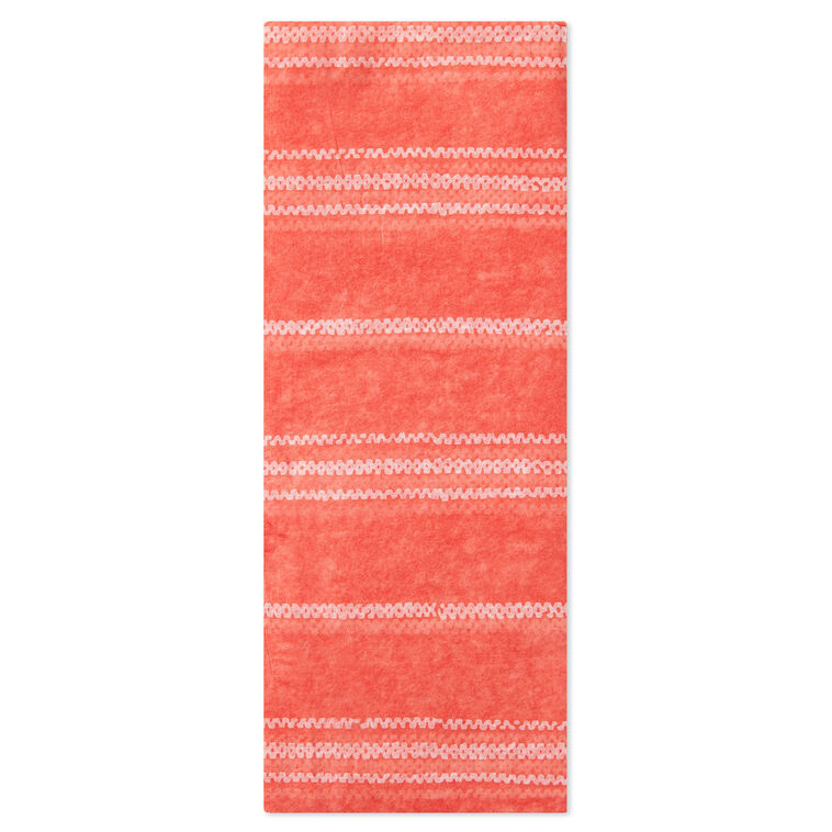 hallmark White Stripes on Coral Tissue Paper 6 sheets
