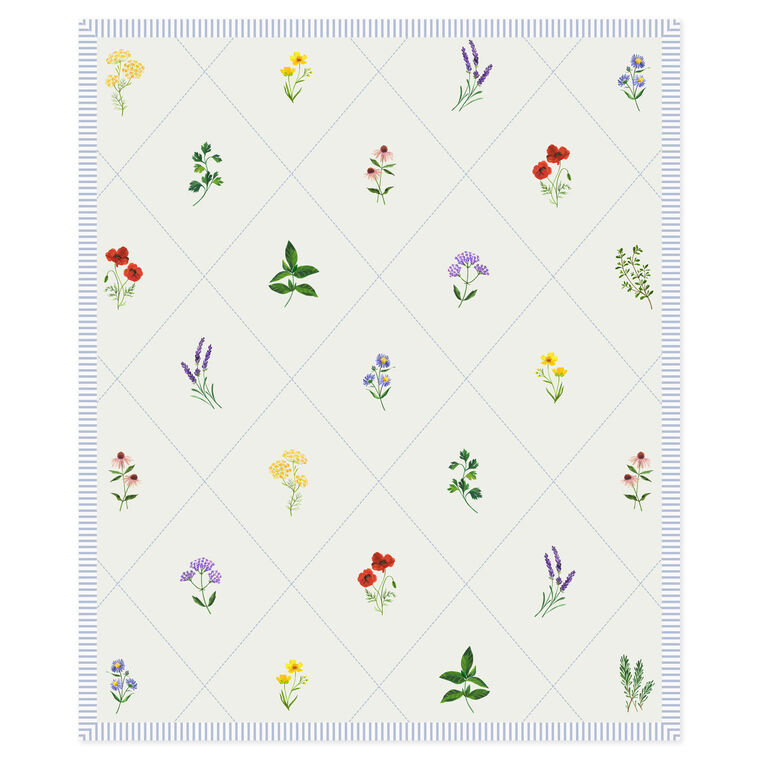 Hallmark Wildflowers On Cream Diamonds Throw Blanket 50x60