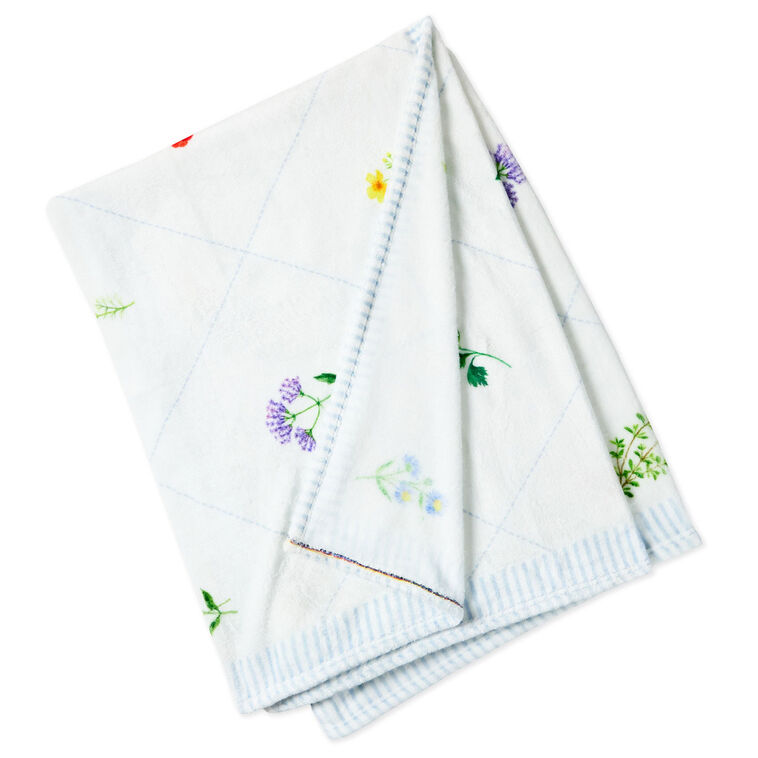 hallmark Wildflowers on Cream Diamonds Throw Blanket 50x60
