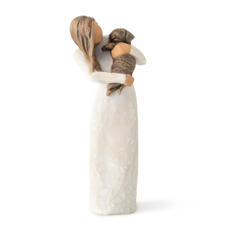 hallmark Willow Tree Adorable You Dark Brown Dog Figurine 7.5"