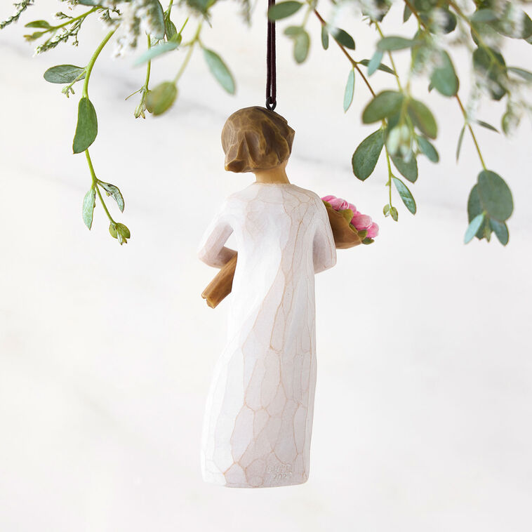 Hallmark Willow Tree Bright Hope Girl With Bouquet Ornament 4"