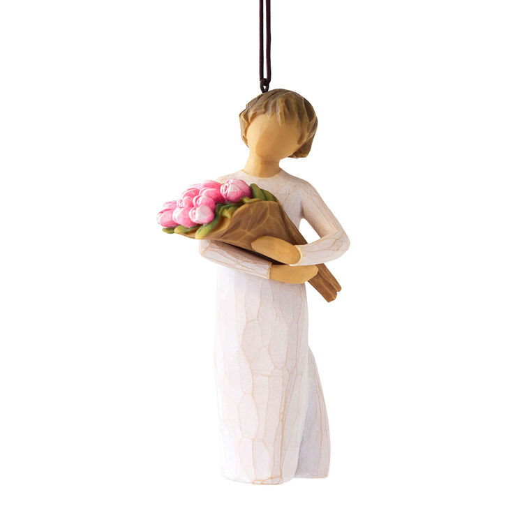 hallmark Willow Tree Bright Hope Girl With Bouquet Ornament 4"