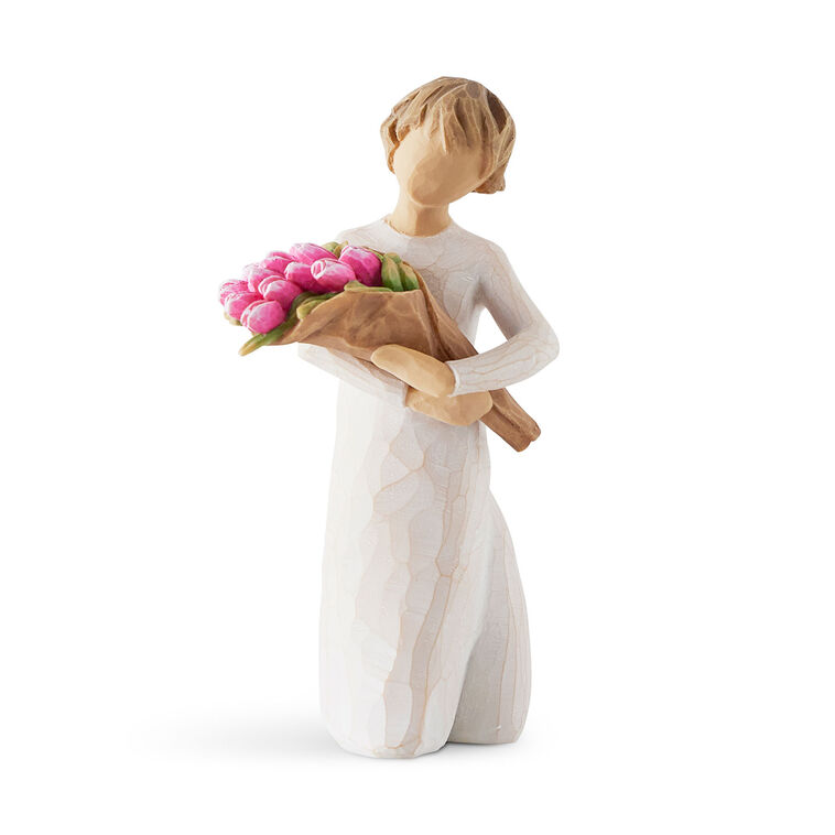 hallmark Willow Tree Bright Hope Girl With Tulips Figurine 5"