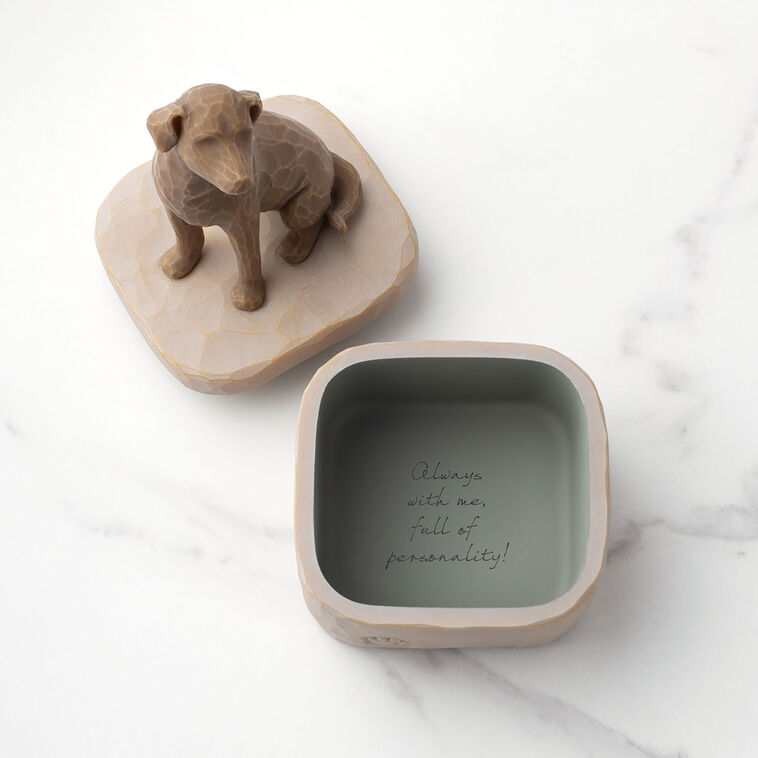 Hallmark Willow Tree Dark Brown Dog Figurine Keepsake Box