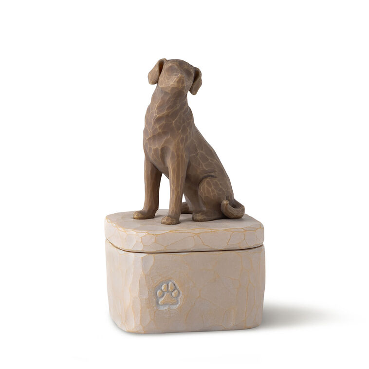 hallmark Willow Tree Dark Brown Dog Figurine Keepsake Box