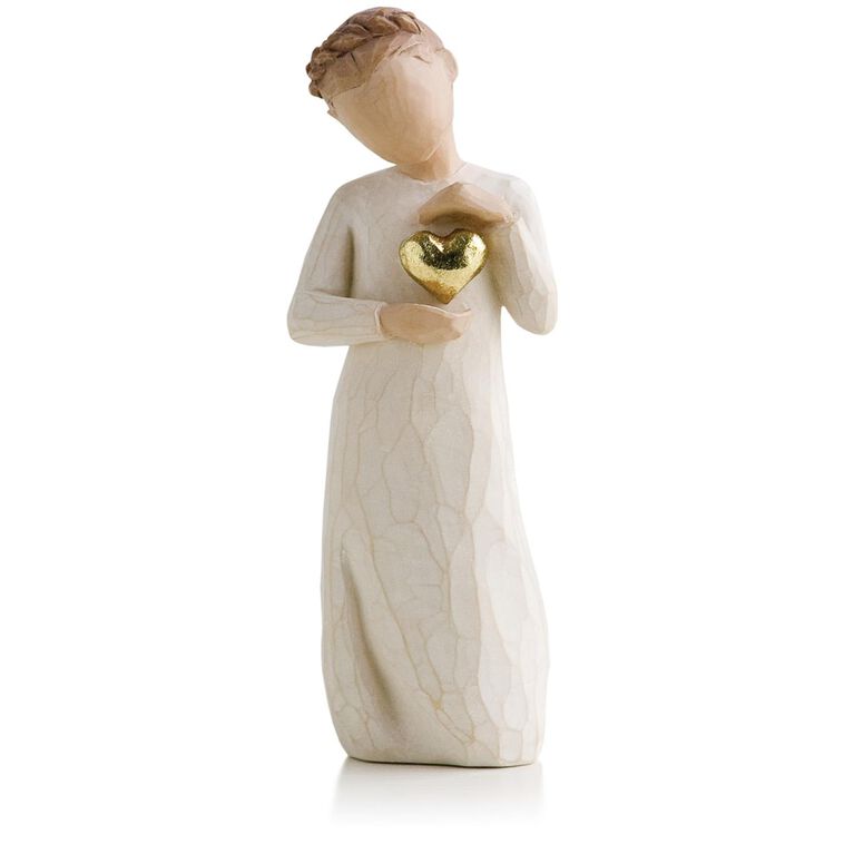 hallmark Willow Tree Keepsake Girl With Gold Heart Figurine 5.5”