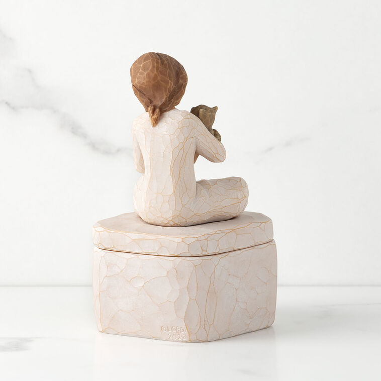 Hallmark Willow Tree Kindness Girl With Cat Figurine Keepsake Box