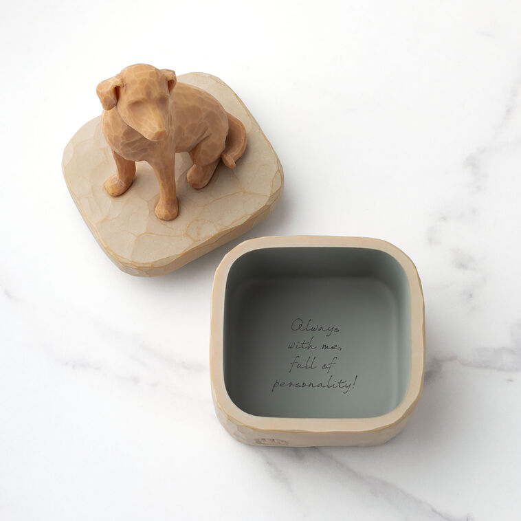 Hallmark Willow Tree Light Brown Dog Figurine Keepsake Box