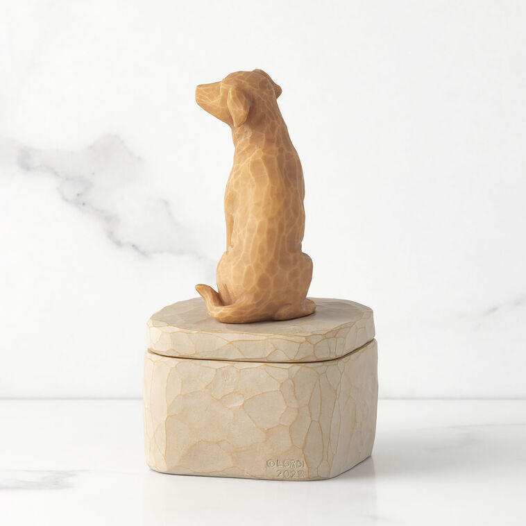Hallmark Willow Tree Light Brown Dog Figurine Keepsake Box