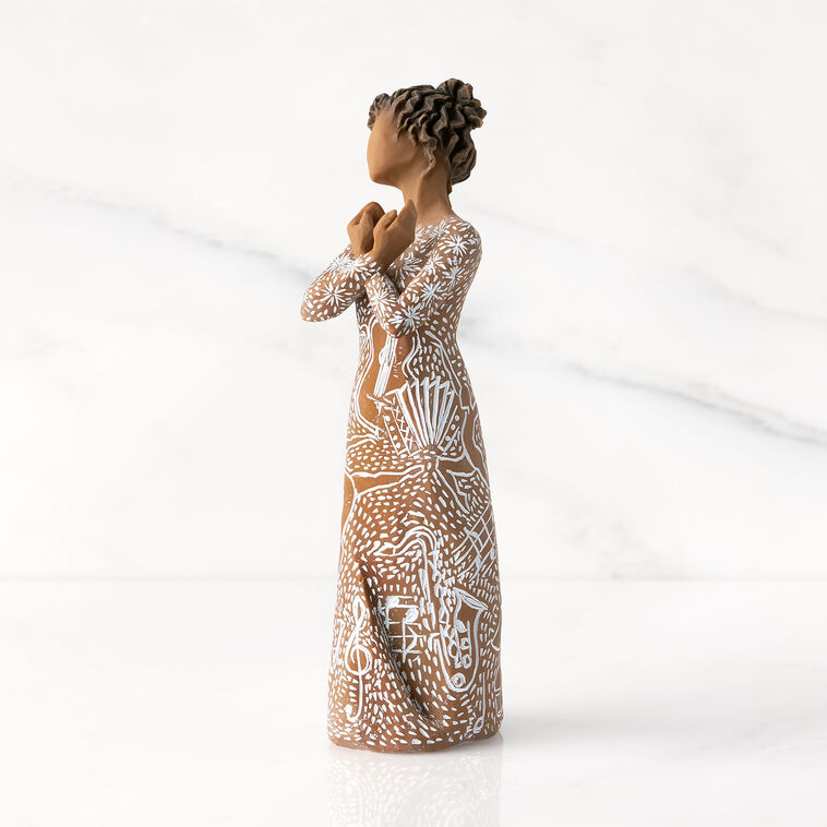Hallmark Willow Tree Music Speaks Woman Figurine Darker Skin