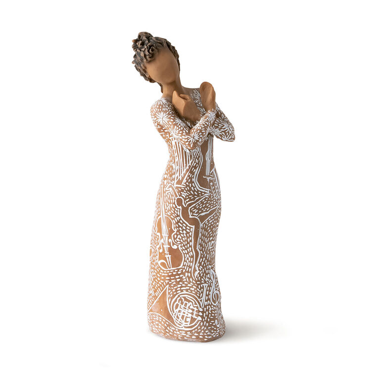 hallmark Willow Tree Music Speaks Woman Figurine Darker Skin