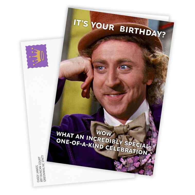 Hallmark Willy Wonka & The Chocolate Factory Funny Custom Birthday Card