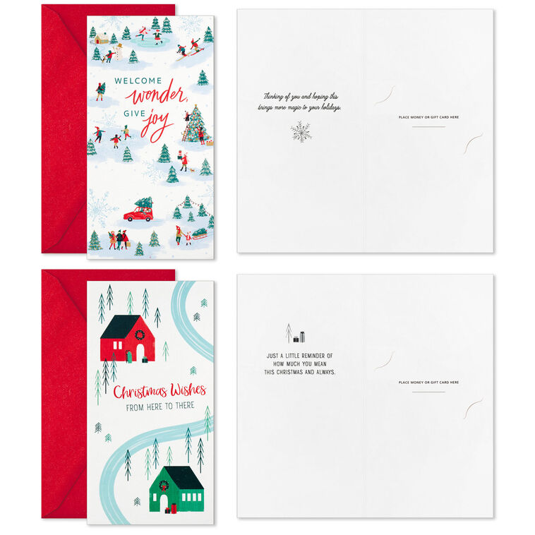 Hallmark Winter Scenes Money-Holder Boxed Christmas Cards Assortment Pack Of 36