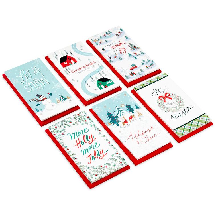 hallmark Winter Scenes Money-Holder Boxed Christmas Cards Assortment Pack of 36