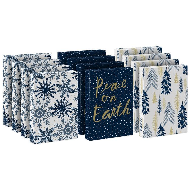 hallmark Winter Wonder 12-Pack Assorted Medium Gift Box Bundle