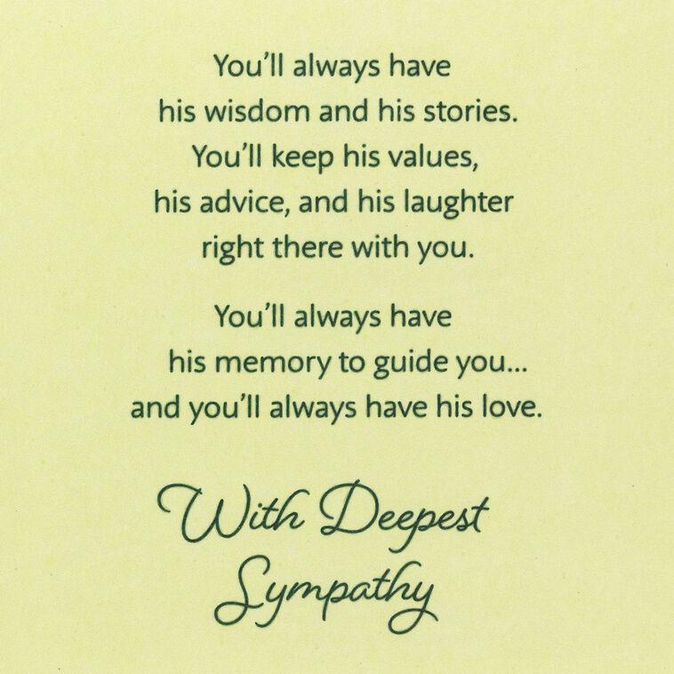 Hallmark Wisdom Memories And Love Sympathy Card For Loss Of Grandpa