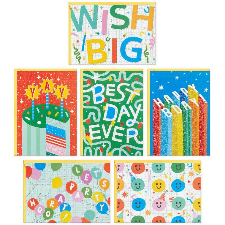 hallmark Wish Big Assorted Boxed Blank Birthday Note Cards Pack of 24
