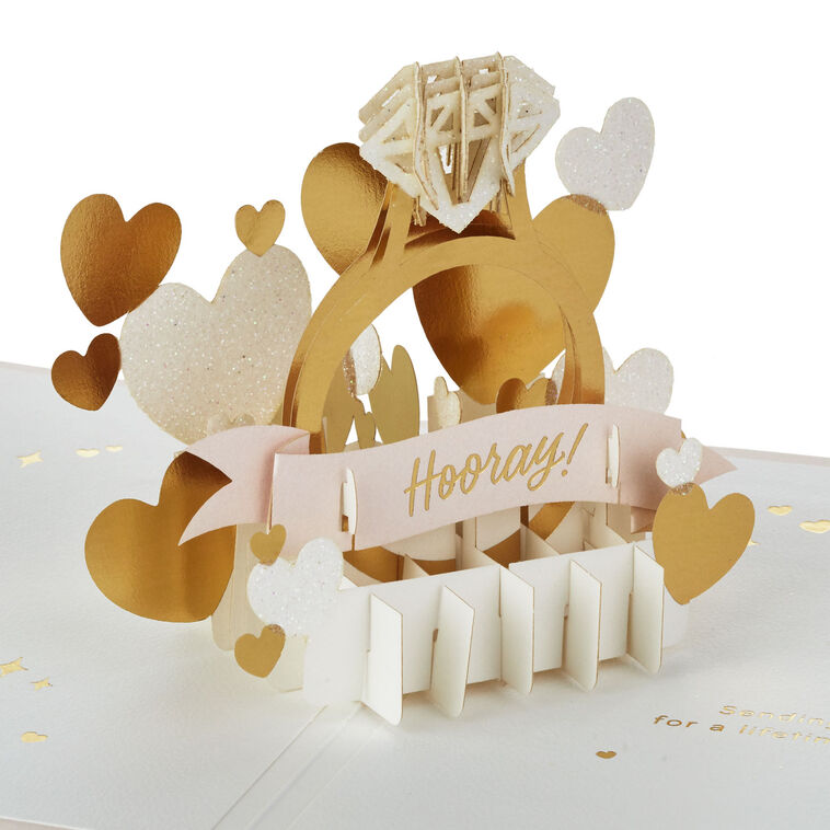 hallmark Wishing You a Lifetime of Happiness Pop-Up Engagement Card
