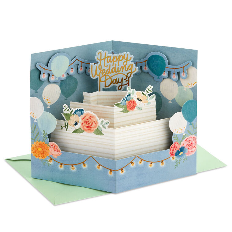 hallmark Wishing You a Sweet and Happy Life 3D Pop-Up Wedding Card