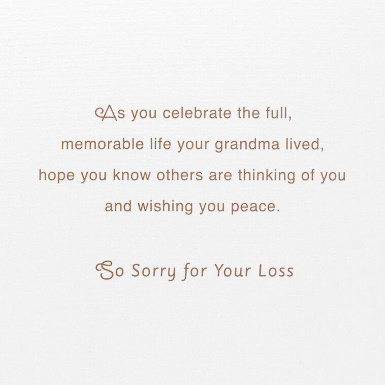 Hallmark Wishing You Peace Sympathy Card For Loss Of Grandmother