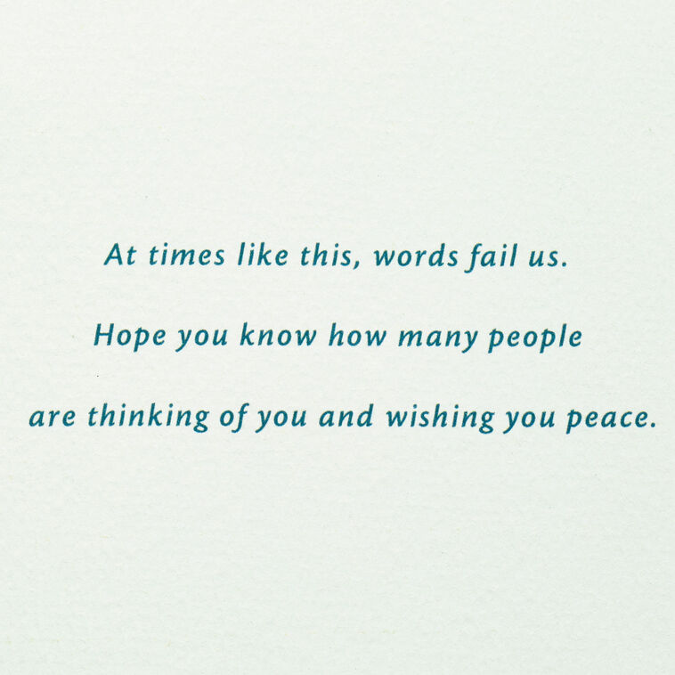 Hallmark Wishing You Peace Sympathy Card For Loss Of Son