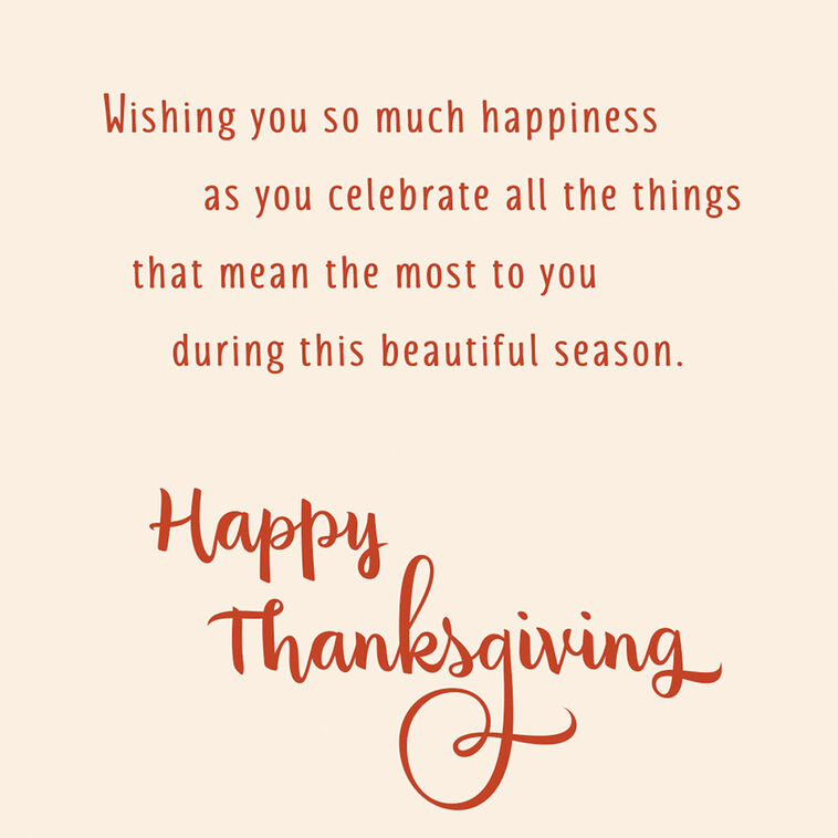 Hallmark Wishing You So Much Happiness Thanksgiving Card
