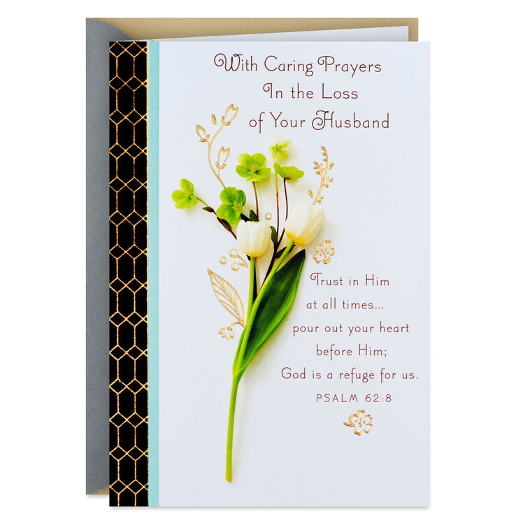 hallmark With Caring Prayers Religious Sympathy Card for Loss of Husband