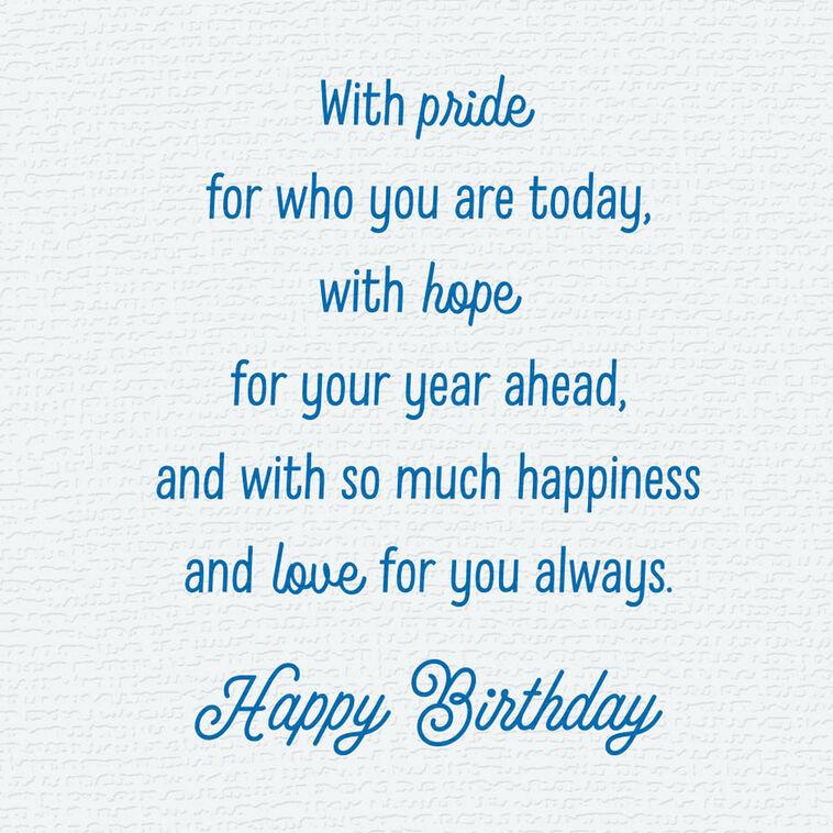 Hallmark With Pride Hope Happiness And Love Birthday Card For Son