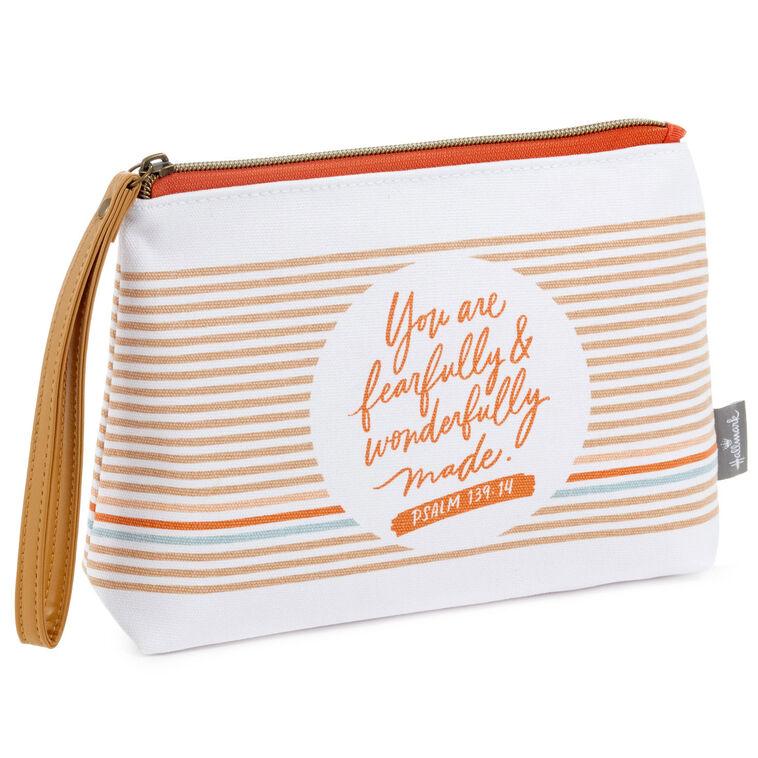 hallmark Wonderfully Made Striped Canvas Pouch With Wrist Strap