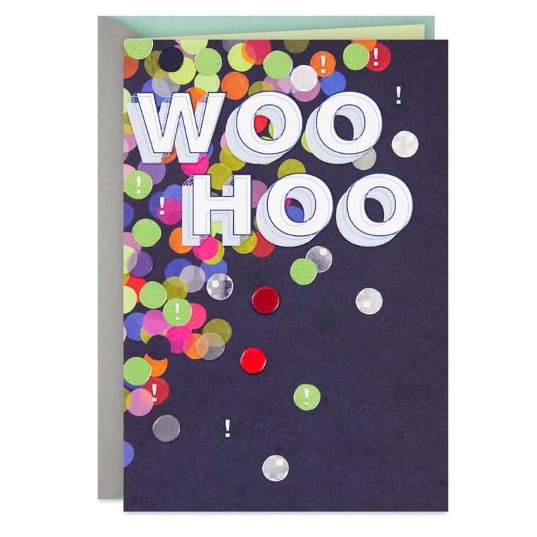 hallmark Woo Hoo Exclamation Points and Confetti Congratulations Card
