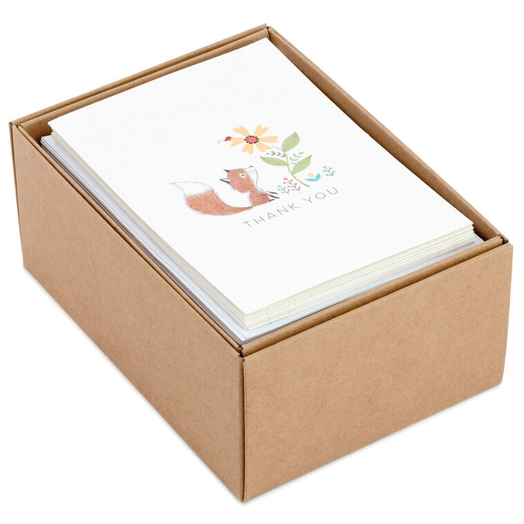 Hallmark Woodland Animals Assorted Blank Thank-You Notes Box Of 48