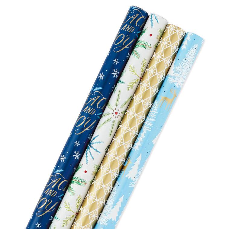hallmark Woodland Charm 4-Pack Holiday Wrapping Paper Assortment 120 sq. ft