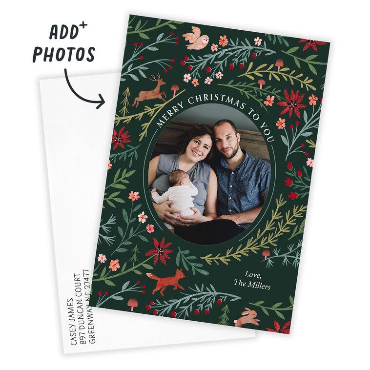 Hallmark Woodland Tapestry Flat Christmas Photo Card