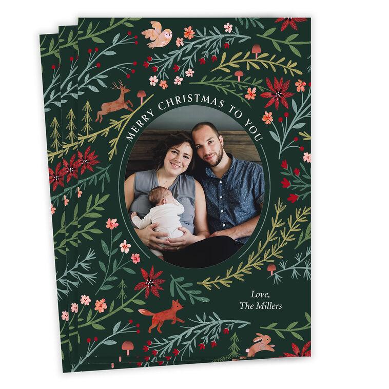 hallmark Woodland Tapestry Flat Christmas Photo Card