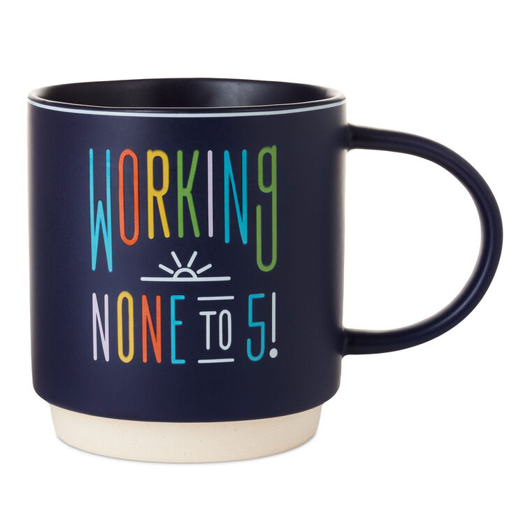 hallmark Working None to 5 Funny Retirement Mug 16 oz