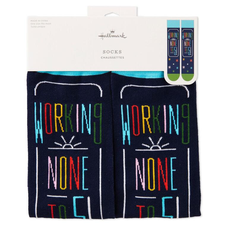 Hallmark Working None To Five Retirement Novelty Crew Socks