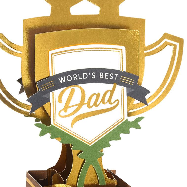 Hallmark World's Best Dad Trophy Musical 3D Pop-Up Father's Day Card With Motion
