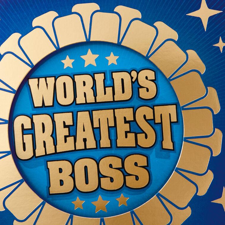 Hallmark World's Greatest Boss Funny Boss's Day Card From All With Button