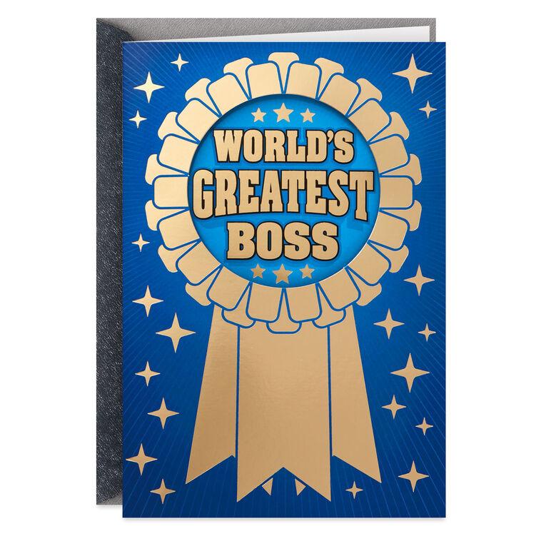 hallmark World's Greatest Boss Funny Boss's Day Card From All With Button