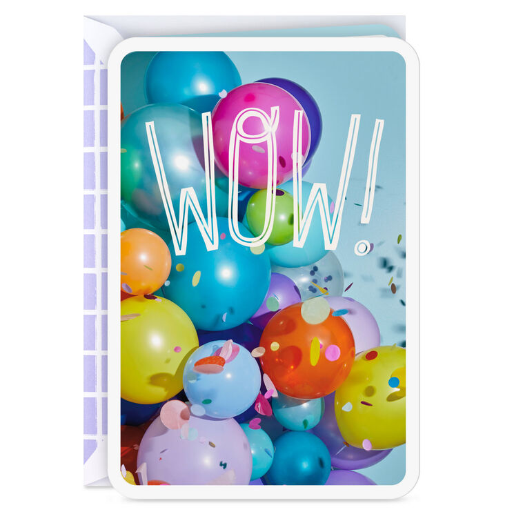 hallmark Wow Balloons and Confetti Congratulations Card