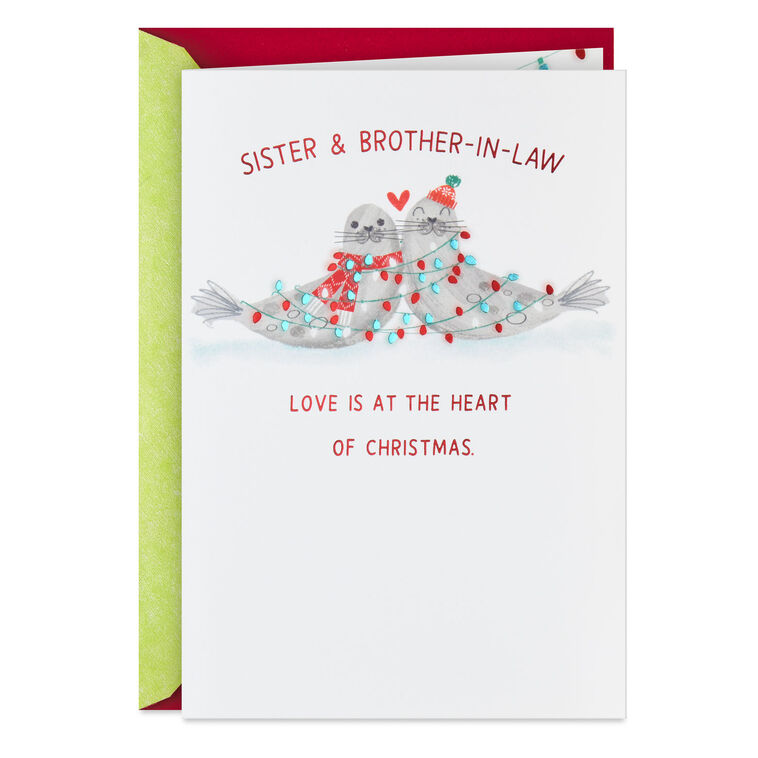 hallmark Wrapped in Love Christmas Card for Sister and Brother-in-Law