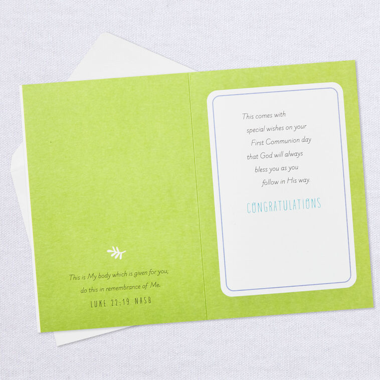 Hallmark Wreath And Cross Religious First Communion Card