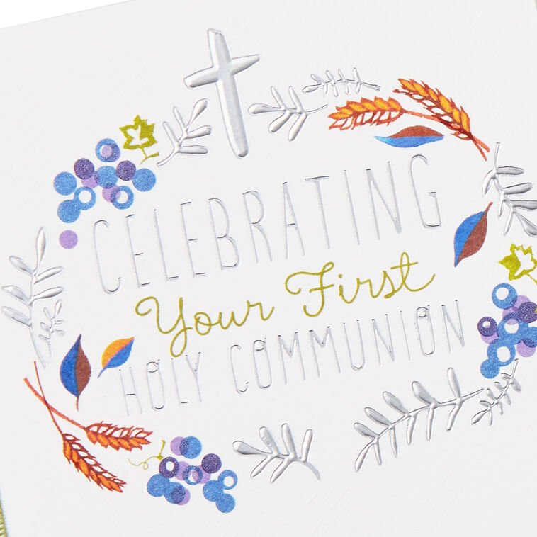 Hallmark Wreath And Cross Religious First Communion Card