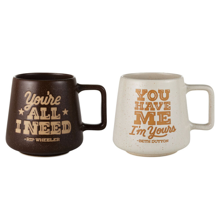hallmark Yellowstone Beth Dutton and Rip Wheeler Mugs Set of 2