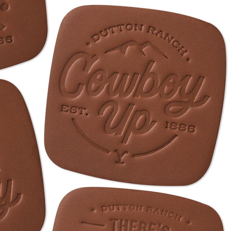 Hallmark Yellowstone Dutton Ranch Bonded Leather Coasters Set Of 4