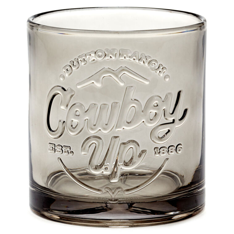 hallmark Yellowstone Dutton Ranch Cowboy Up Lowball Glass 9.5 oz