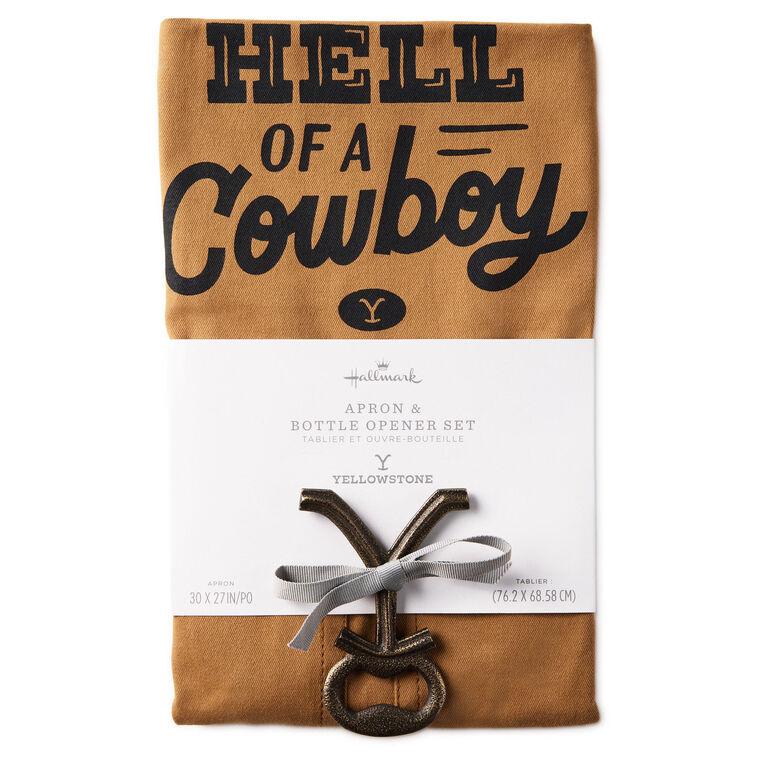 Hallmark Yellowstone One Hell Of A Cowboy Apron And Bottle Opener